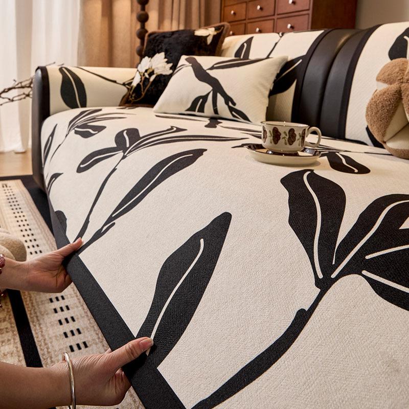 

Retro French Sofa Cushion One Piece Light Luxury High Sense Universal In All Seasons Medium And Ancient Style Straight Row Leather Case Cover Cloth 70*70cm