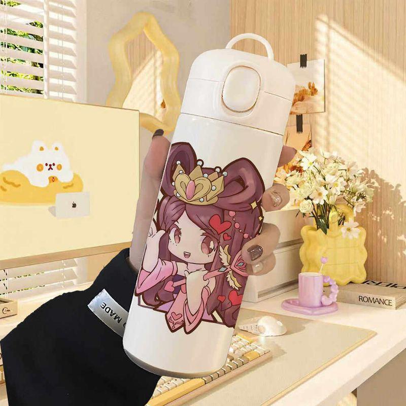 Luo Li Wang Mo Ye Luo Li Fairy Dream Children's Straw Large Capacity Insulated Cup Student 304 Stainless Steel Water Bottle