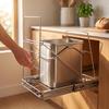 Pull-out Trash Can Rack Chrome Finish Under-Cabinet Garbage for Kitchen