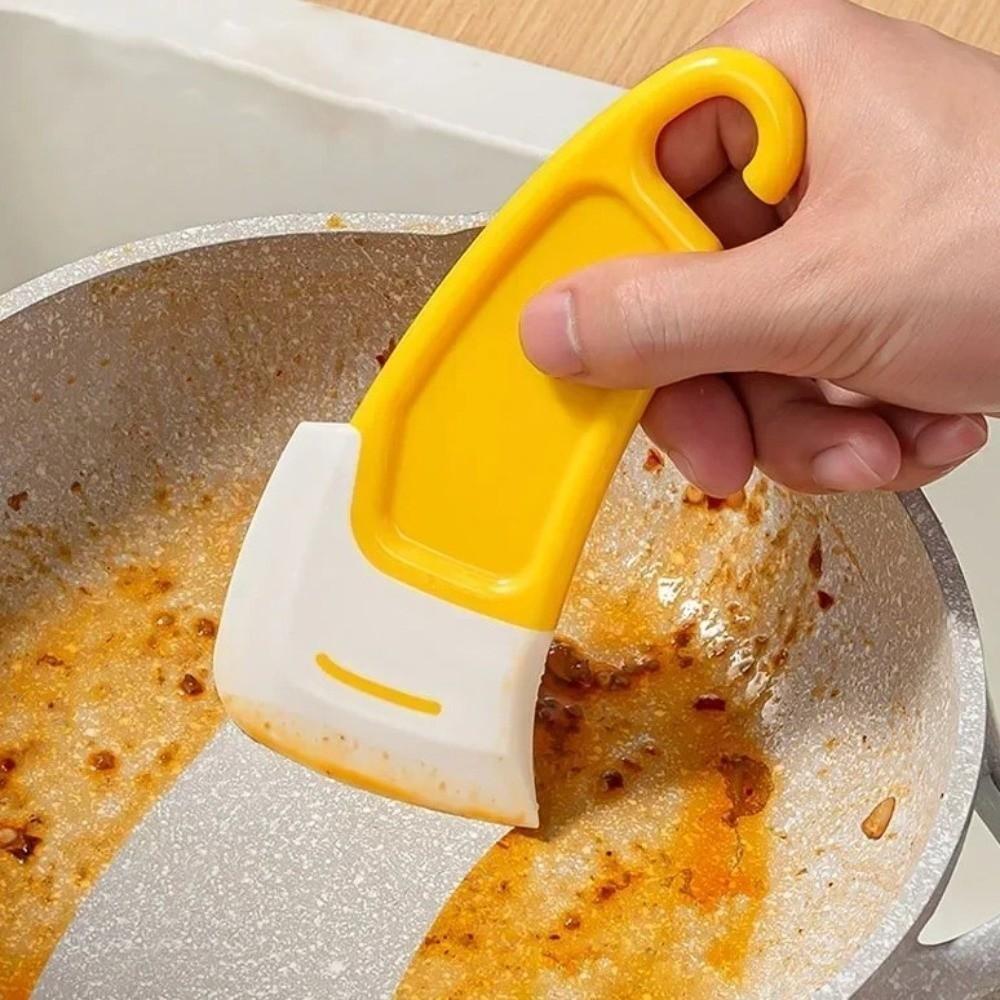 3PCS Non Stick Silicone Cleaning Spatula Multi-purpose Pot Scraper  Dishes Cleaner