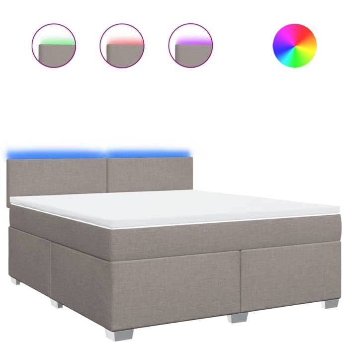 Maison Exclusive - Sommier à lattes de lit avec matelas Taupe 180x200 cm Tissu