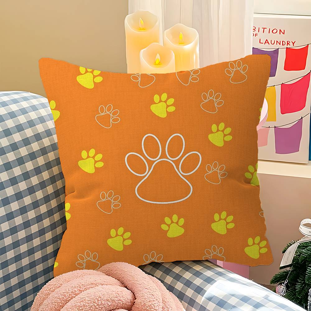 Cute Dog Paw Theme Maple Design Cushion Cover Happy Autumn Harvest decor Holiday Decorati Pillow Cover