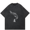 Streetwear Funny Cat Graphic T-Shirt Cotton Tshirt Unisex Tops Tees Short Sleeves T Shirt