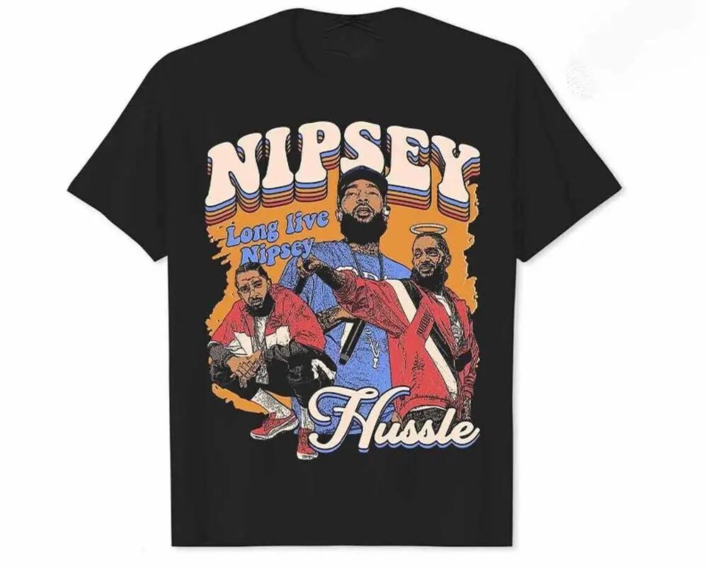 NIPSEY HUSSLE Tshirt Hip Hop Rap Black Tee Funny Gift For Men Women Vintage