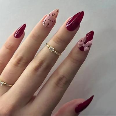 Unhas postiças de cor sólida, remendo de unha removível, lichia, laço de unha, broca de remendo de unha, 30 peças