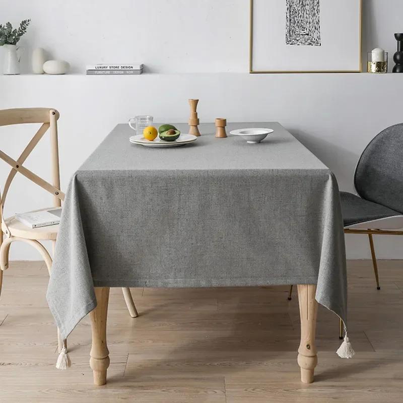 

Cotton And Linen Tablecloth Waterproof And Anti-Scalding High-End Small Fresh Rectangular Coffee Table Tablecloth Table Mat (Grey,40*60cm) сірий
