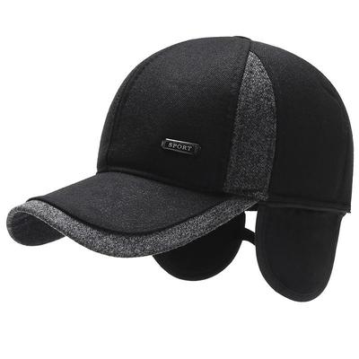 Hat Men's Winter Baseball Cap Windproof and Warm Dad Ear Protector Fleece Thickened Grandpa Cap
