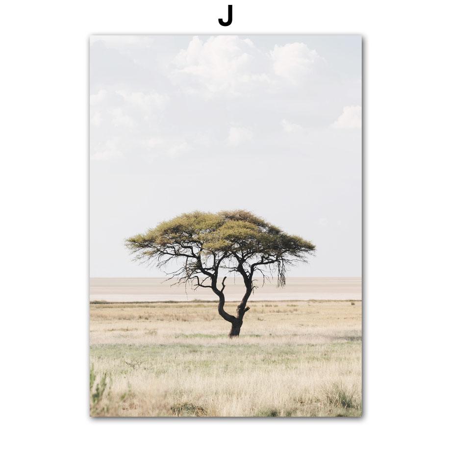 Green African Savannah Wild Animal Wall Art Canvas Painting Photo Posters And Prints Wall Pictures For Living Room Home Decor