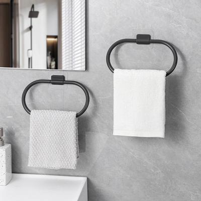 Bathroom Towel Ring Wall-mounted Adhesive Hand Towel Hanger Drill-Free Installation Towel Holder for Kitchen Bathroom Storage