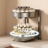 2/3-Tier Rotating Spice Rack Kitchen Countertop Carbon Steel Seasoning Organizer Modern Minimalist Design