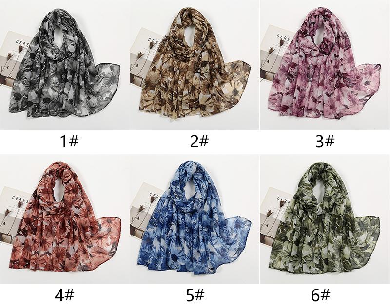 New Printed Cotton Viscose Hijab For Women Muslim Long Shawls Foulard Floral Headscarf Wraps Islamic Headband Turban 180*85cm