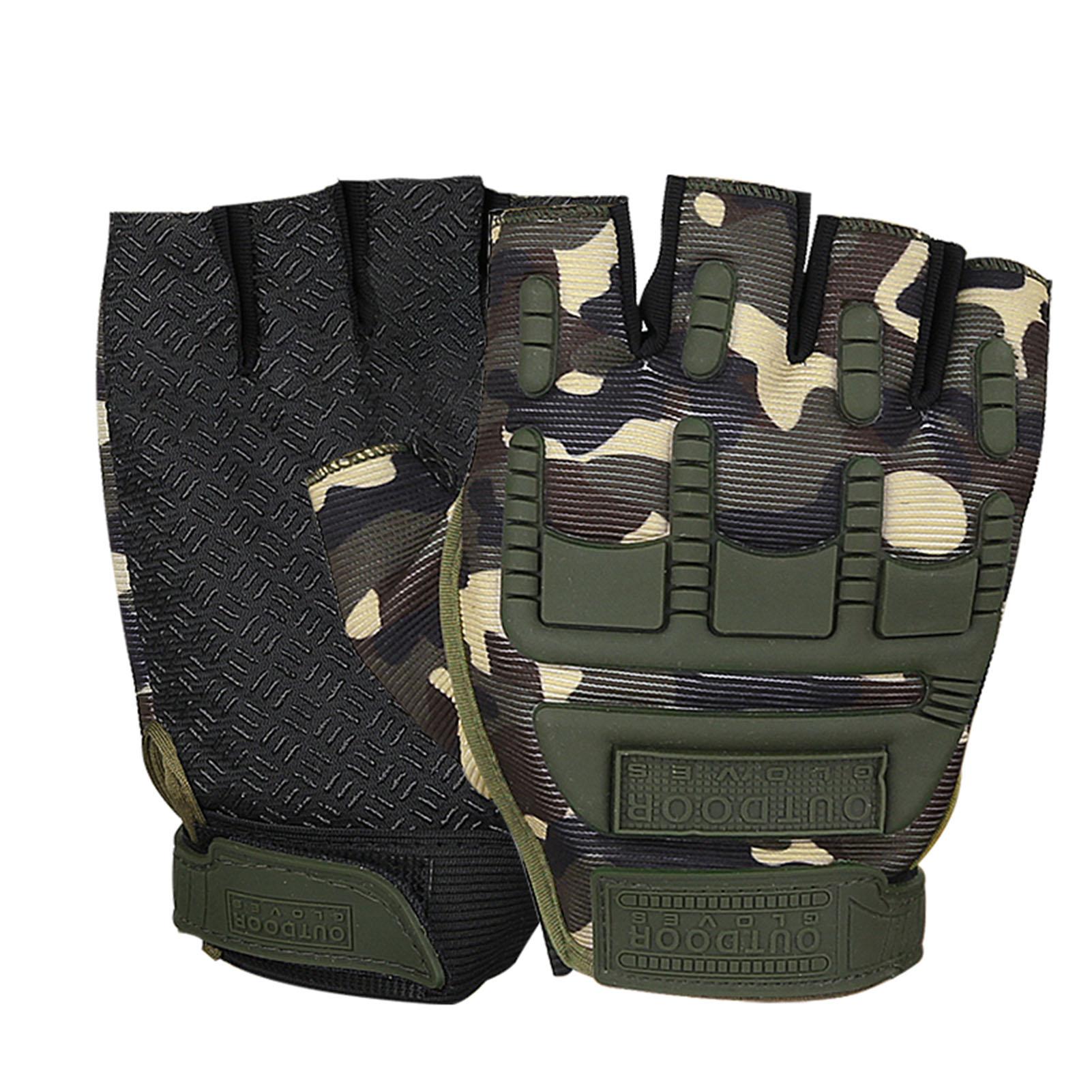 

Спортивные перчатки для велоспорта с полупальцами, дышащие, с 3D-противоскользящими частицами, для тренировок и активного отдыха на свежем воздухе камуфляжный