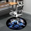 1pc Glowing Blue Flowers Chair Carpet for Office, Round Non-Slip Durable Large Size Office Carpet, Suitable for Office, Beautiful Decoration