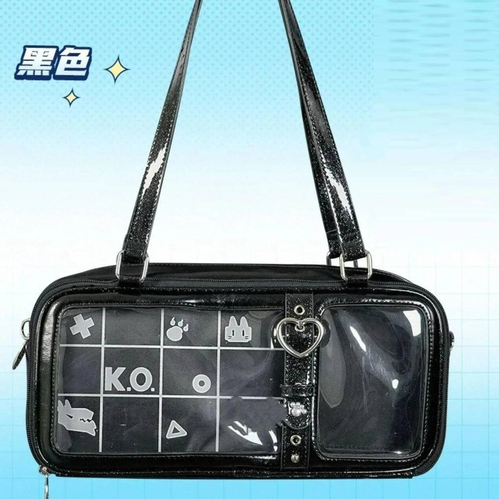 Y2K New Original Design Ita Bag Fashion Women Shoulder Bag Sweet Girl Transparent Cosplay Handbag DIY Badge Display Underarm Bag