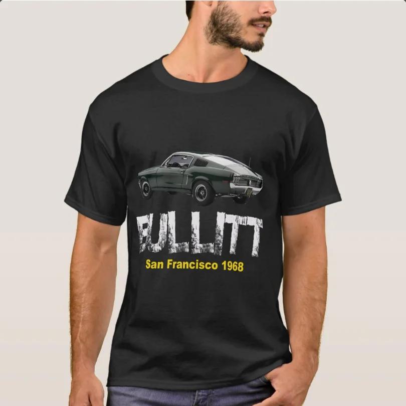 Classic Mustang BULLITT Sports Car American Muscle Car TShirt New 100 Cotton Short Sleeve ONeck T Shirt Casual Mens Top