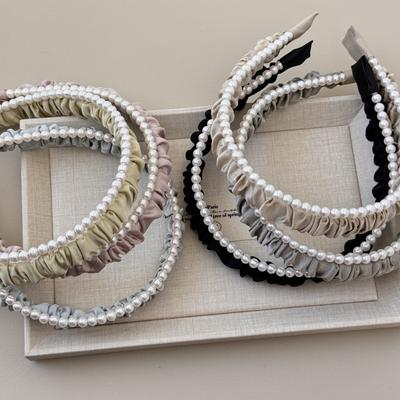 Haarschmuck für Frauen Mädchen Stirnbänder koreanische Scrunchies Band Yoga Süßigkeiten Reifen Make-up führende Mode beliebt Vintage Perle