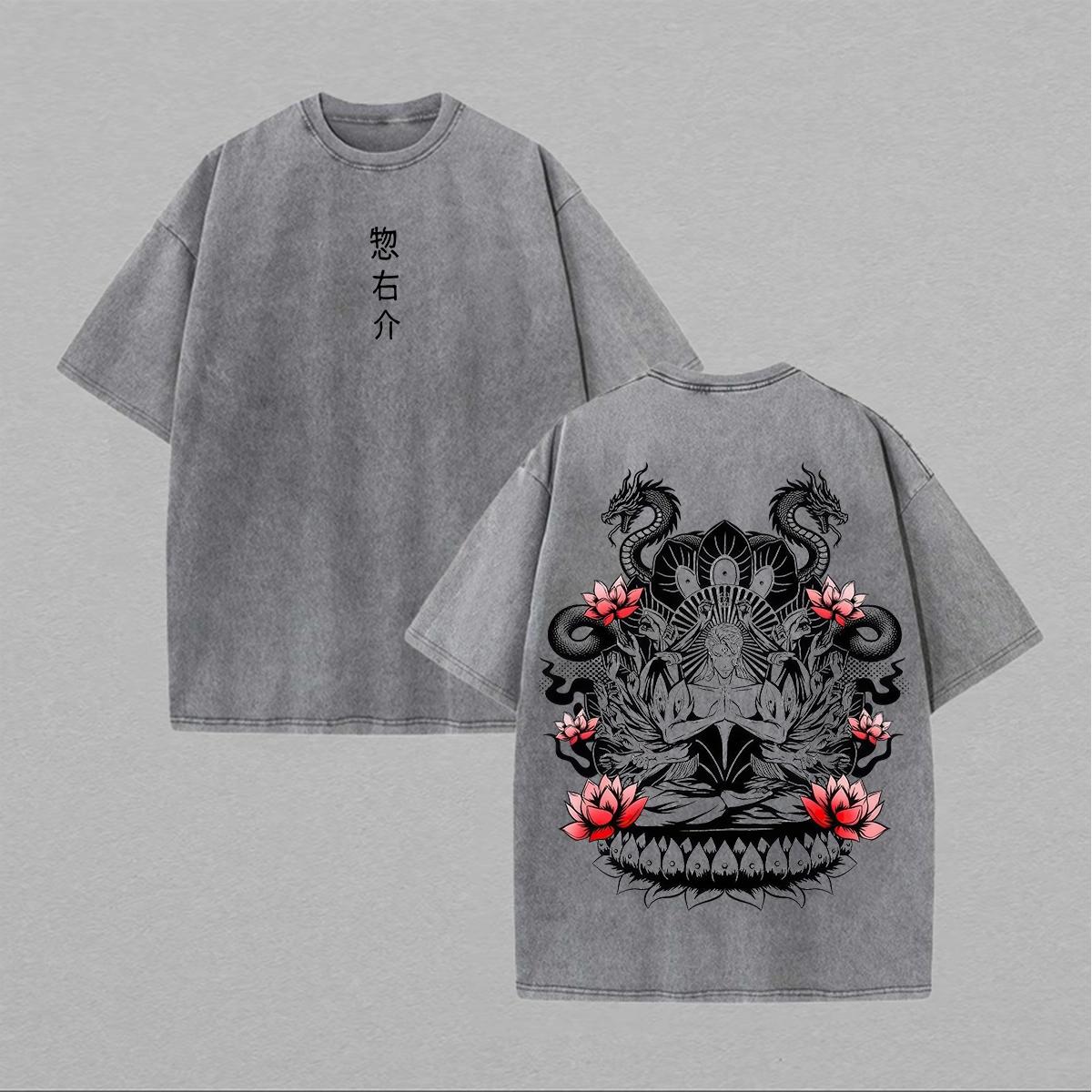 

BLEACH Aizen Sousuke T-shirt Anime Vintage Y2k Washed T Shirt Men Women Clothing Summer Short Sleeve Pure Cotton Tees Tops S