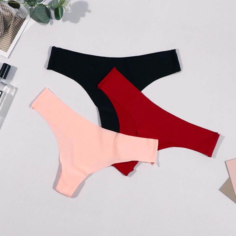 Slip femei din mătase de gheață cu talie joasă Lenjerie intima Chiloți fără cusături