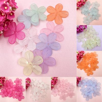 Componenti Fai da Te Perline Sciolte per Copricapo con Fiori Opachi Artigianali 29mm Acrilico Creazione di Gioielli Catena per Telefono Fatta a Mano 10 Pezzi