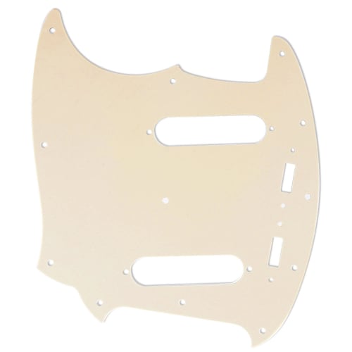 Musiclily Pro 12-Hole American-Made Fender Mustang Guitar Pickguard, 4-Ply Aged White Pearl