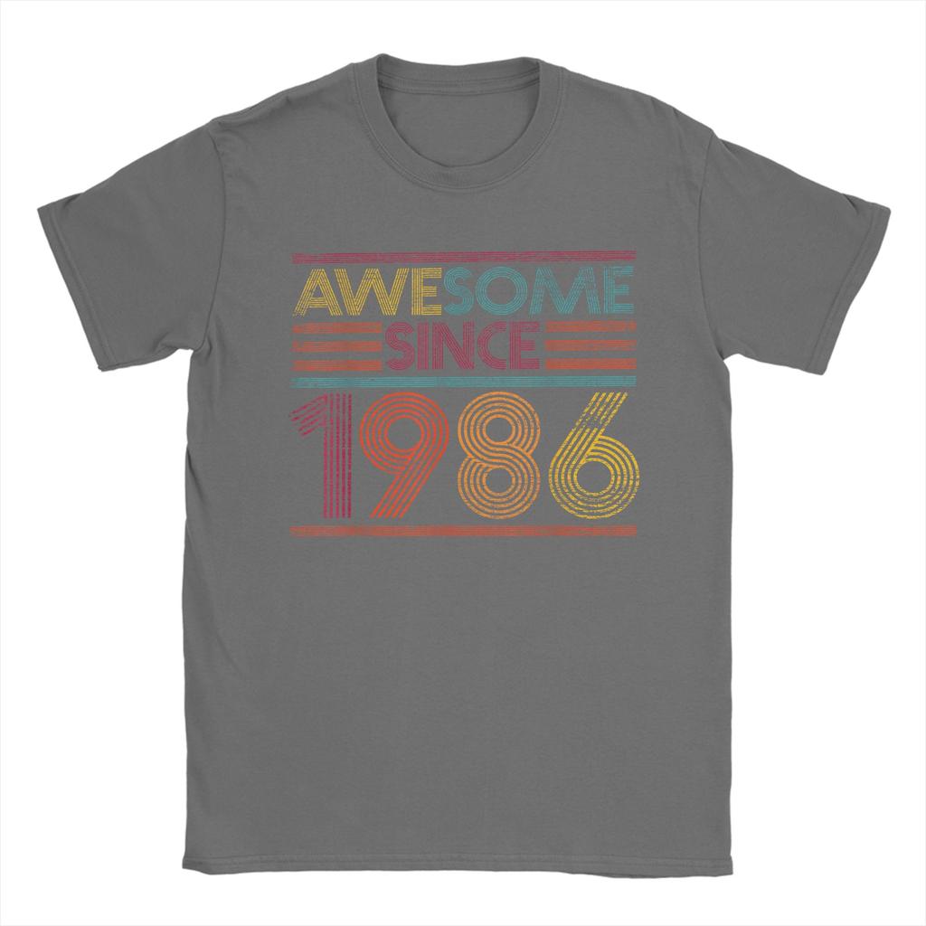 40th Birthday Gifts Retro Awesome Since 1986 Cotton TShirt Man Summer Vintage T Shirts O Neck Fashion Tee Shirt Oversized Tops