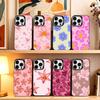 Coque de téléphone à motif floral P pour iPhone 17,16,15,14,13,12,11 Plus,Pro Max,XS,Housse colorée Argent Noir