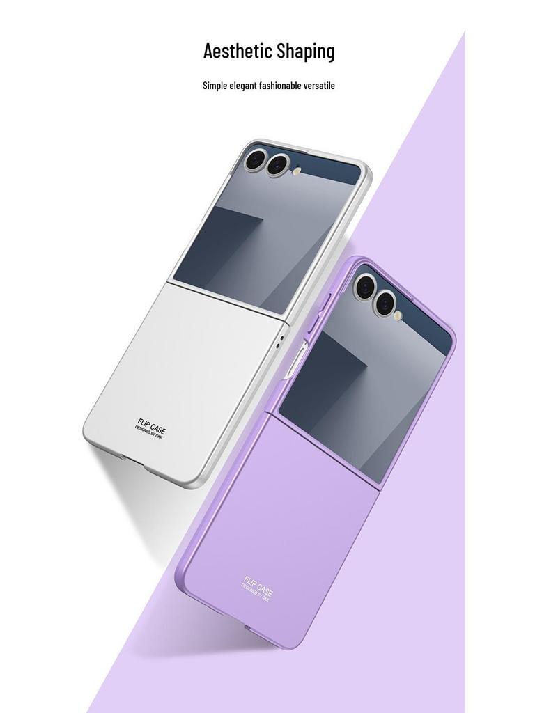 GKK Solid Color Anti-drop PC Case for Samsung Z Flip7 - Large Window, Skin-feel, Cross-border, Foldable Screen Protection