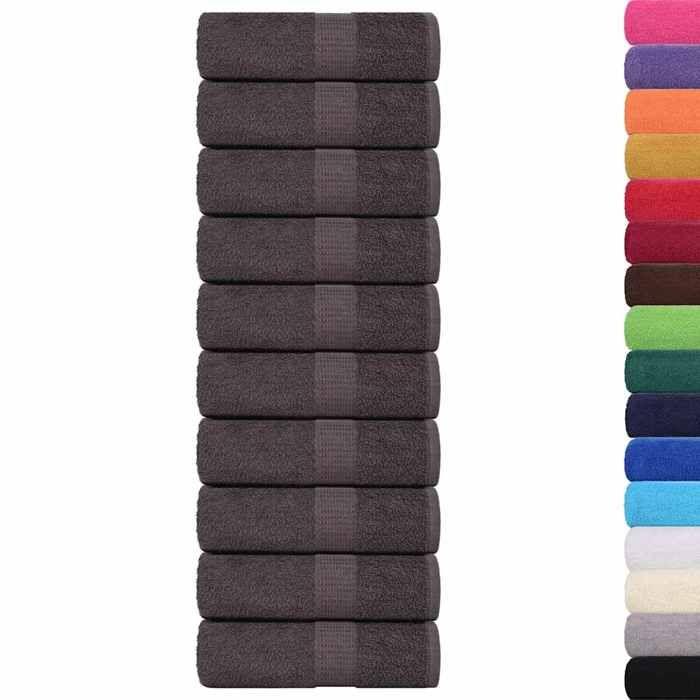 VidaXL Washcloths 10 Pieces FROGN Anthracite 30 X 30 Cm 100% Cotton 136675