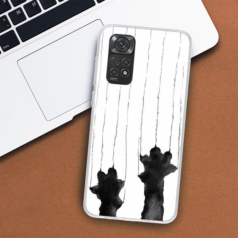 Cat Footprint Funny Paw Cute Phone Case For Xiaomi Redmi Note 13 12 12S 11 11S 10 10S 9 9S 11T 11E Pro Plus 8 8T 7 + Coque Cover