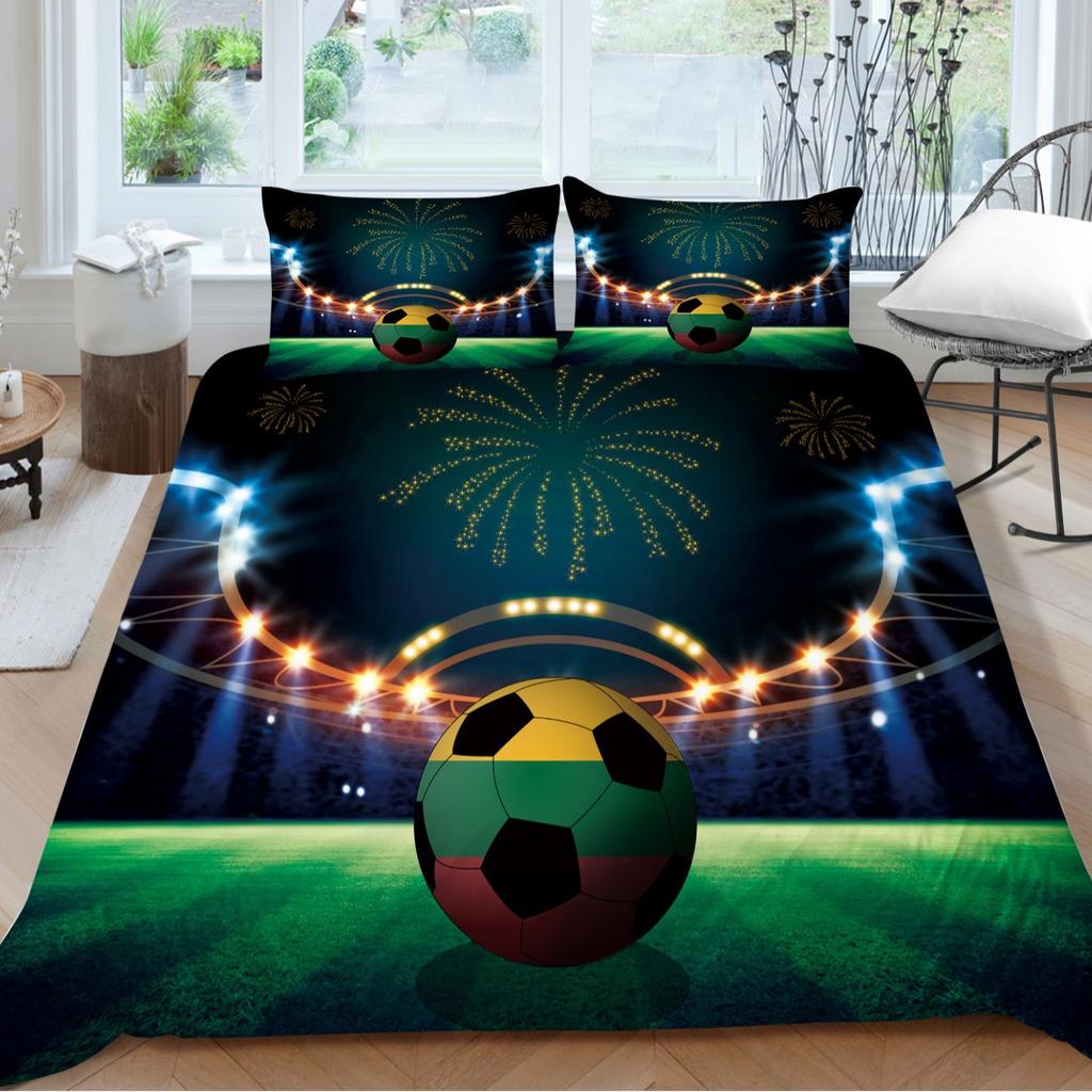 Football Series Quilt Cover Pillowcase Two Or Three-Piece Set 3D Digital Printing Polyester Sports Style
