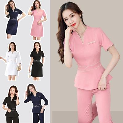 Uniforme Profissional para Salão e Spa Feminino: Esteticista, Recepção, Casa de Chá, Massagem nos Pés, Roupa para Emagrecimento