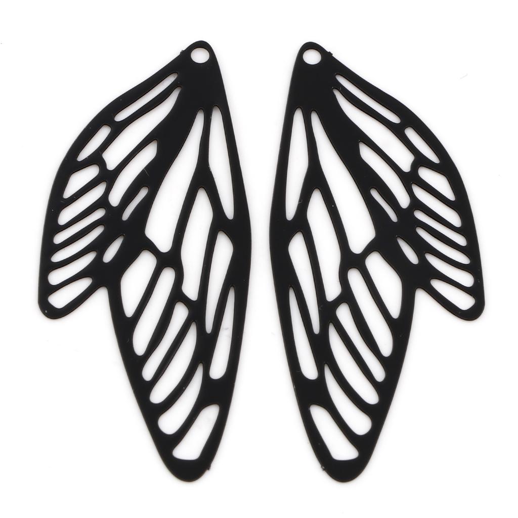 10pcs Butterfly Wing Charms Pendants Multicolor Painted Metal Charms Diy Necklace Bracelets Women Hollow Jewelry 5cm X 2.1cm