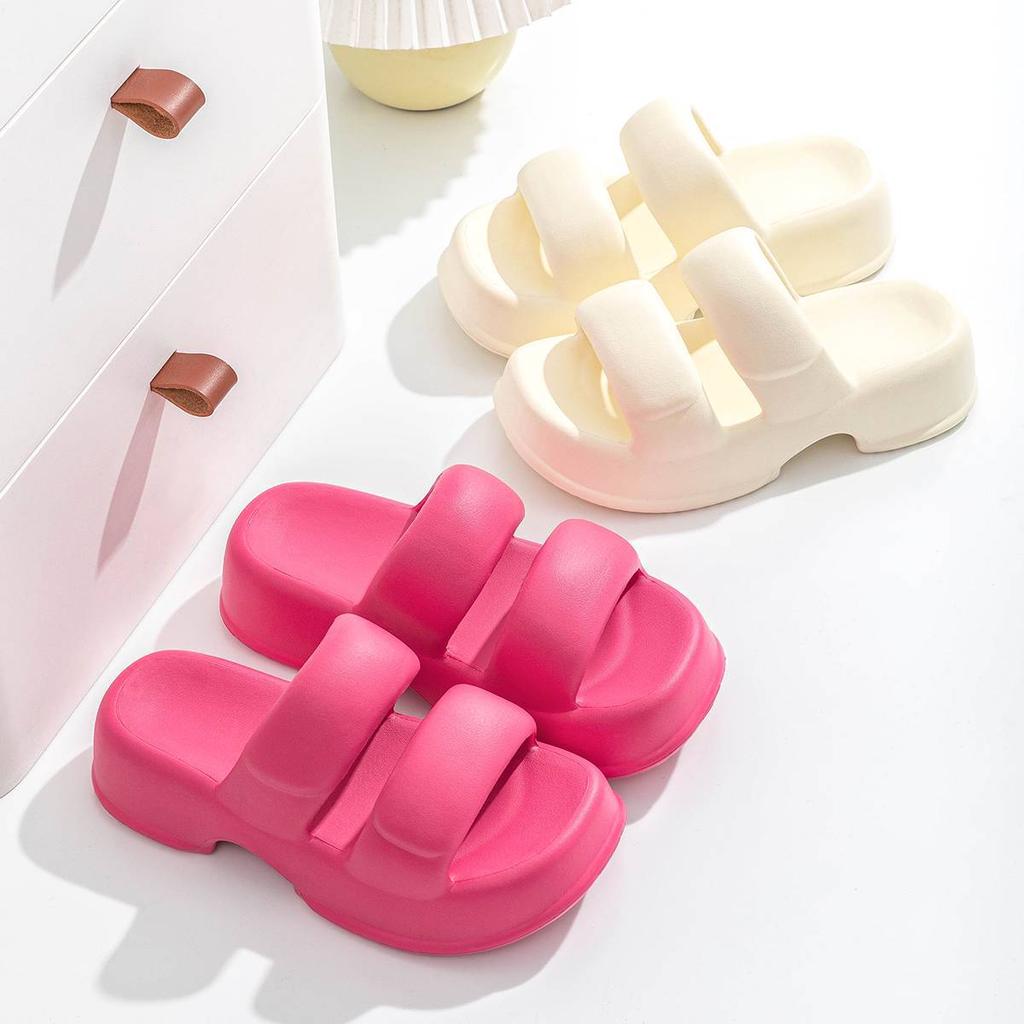 Summer Women's Slippers Thick Bottom Flat Sandals Outdoor Fashion Beach Slippers Thick Sole Non-slip Women's Slides