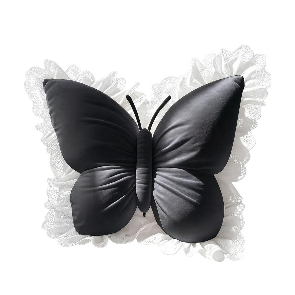 Butterfly Throw Pillow Decorative Butterfly Pillow With Lace Trim Princess Style Stuffed Pillow For Living Room Home Decor
