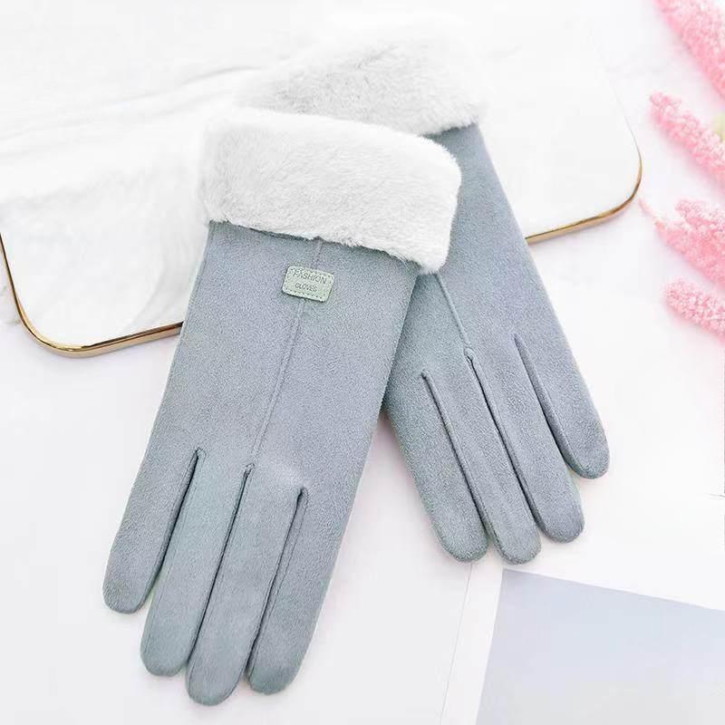Gants Chauds Mode Femme Extérieur Équitation Conduite Mignons Nœud Moufles Polaires pour Femmes Temps Froid