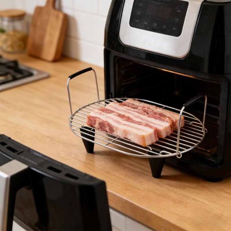 Set Of 1 Universal Cooking Rack Compatible 8.5 Quart Slow Cookers From Premium Stainless Steels Featurings Safety