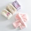 Children's Velvet Bowknot Winter Scarf - Warm, Windproof, Solid Color