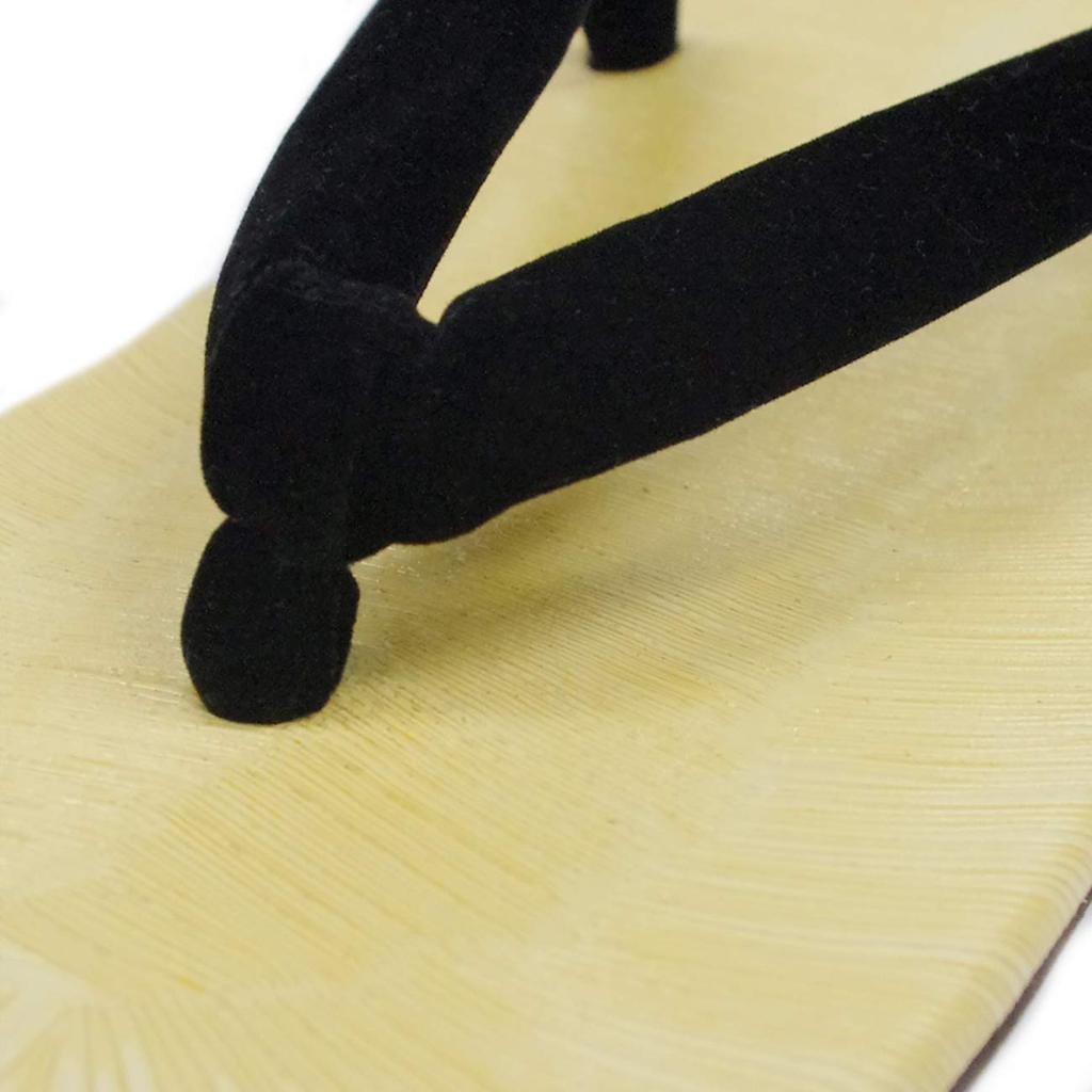 [Kyouetsu] Men's Geta Sandals with High Milon Straps (S (25cm), Black)