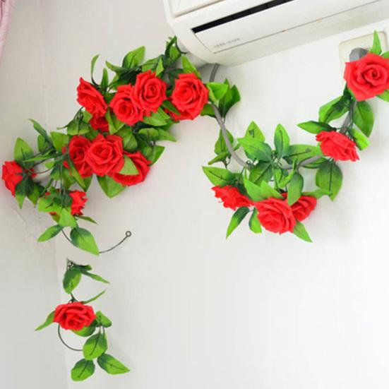 2,35 m umělý květinový listový ratan vinná zahrada park klimatizační trubka