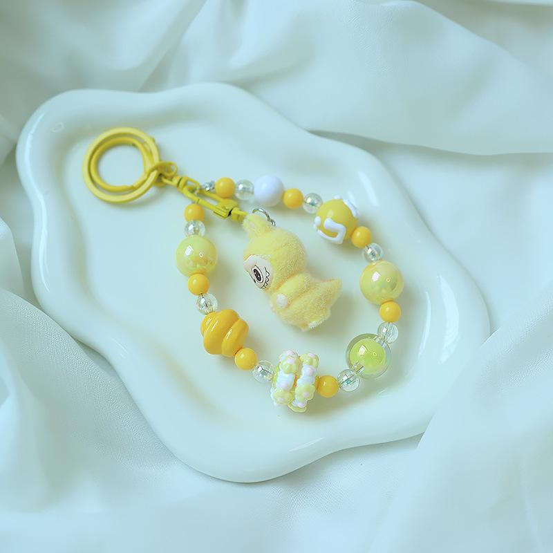 Cute Flocking Leader Keychain Doll Pendant Cartoon Cute Grain Bag Chain Pendant Gift