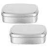 2Pcs Aluminum Soap Boxes Metal Containers Portable Soap Dishes Travel Case Sets Bathroom Products Household Merchandises Storage
