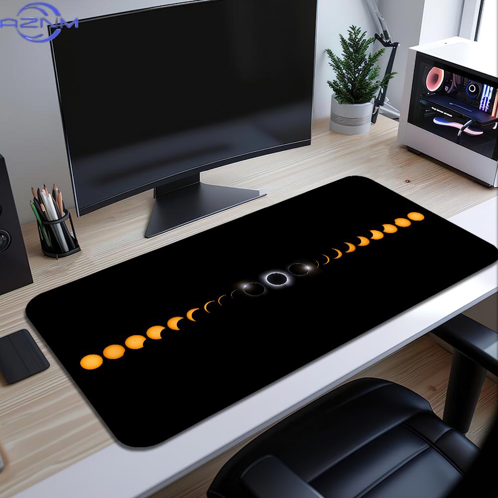 Space Solar Eclipse Lunar Sun Moon Mouse Pad Desk Mat Large NonSlip AntiFray Keyboard Ergonomic Office Rubber Pc Home Custom