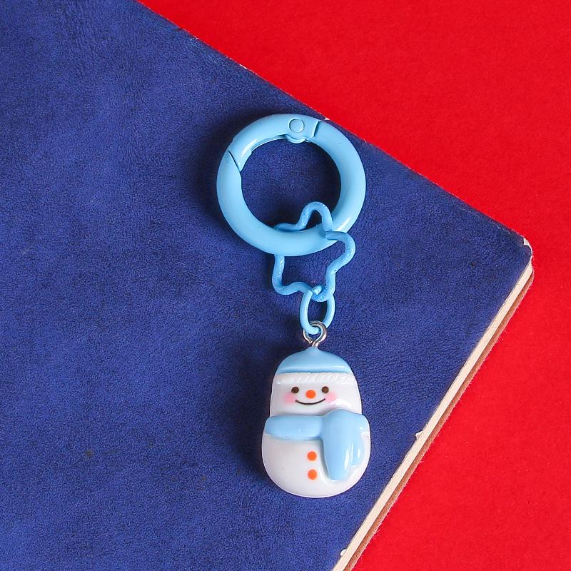Cartoon Christmas Keychain: Cute Tree, Santa, and Snowman Accessories for Kids' Schoolbag Decoration