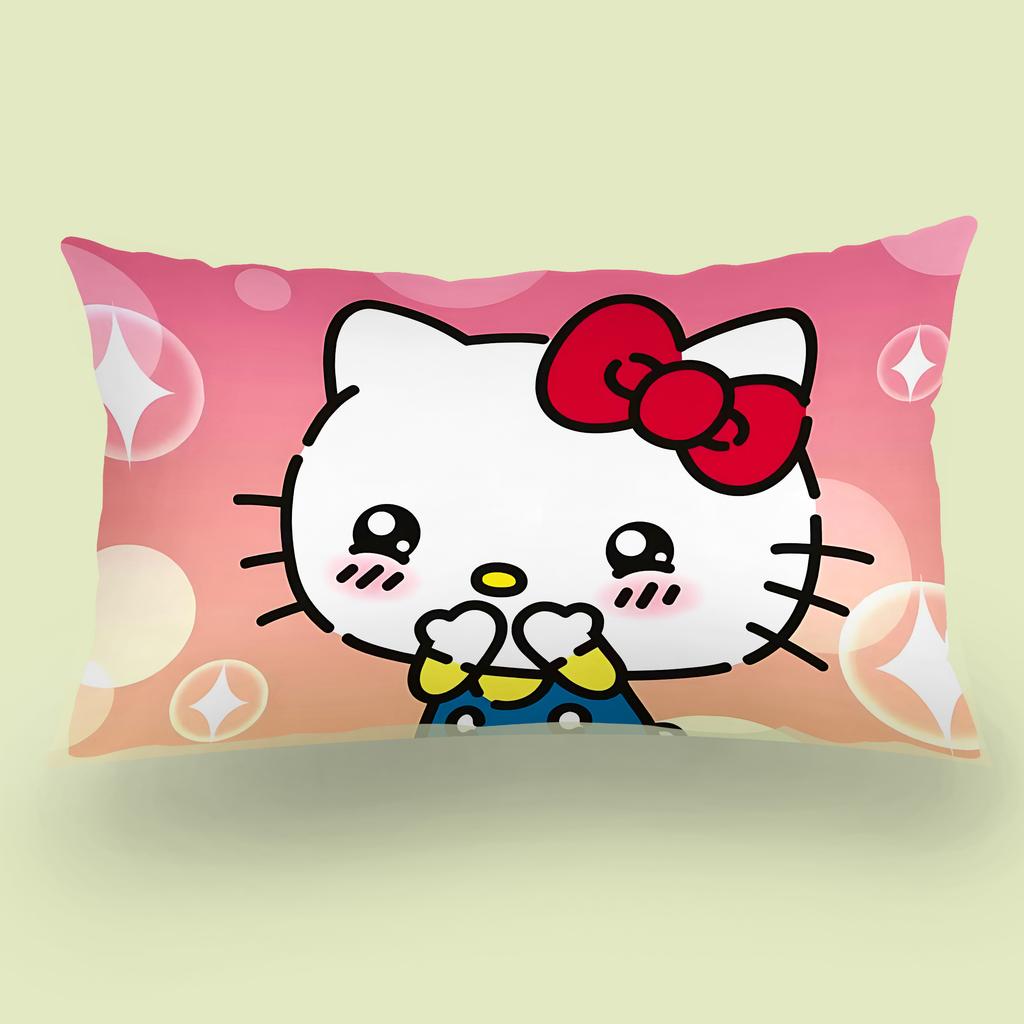 Cartoon cute Hello Kitty Pillow Covers Cartoon Sofa Decorative Home Double-sided Printing Short Plush Cute Cushion Cover