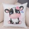 45x45cm Cute Giraffe Lion Cow Pillowcase Decorative Cartoon Animal Print Cushion Cover Children's Room Sofa Home Pillowcase