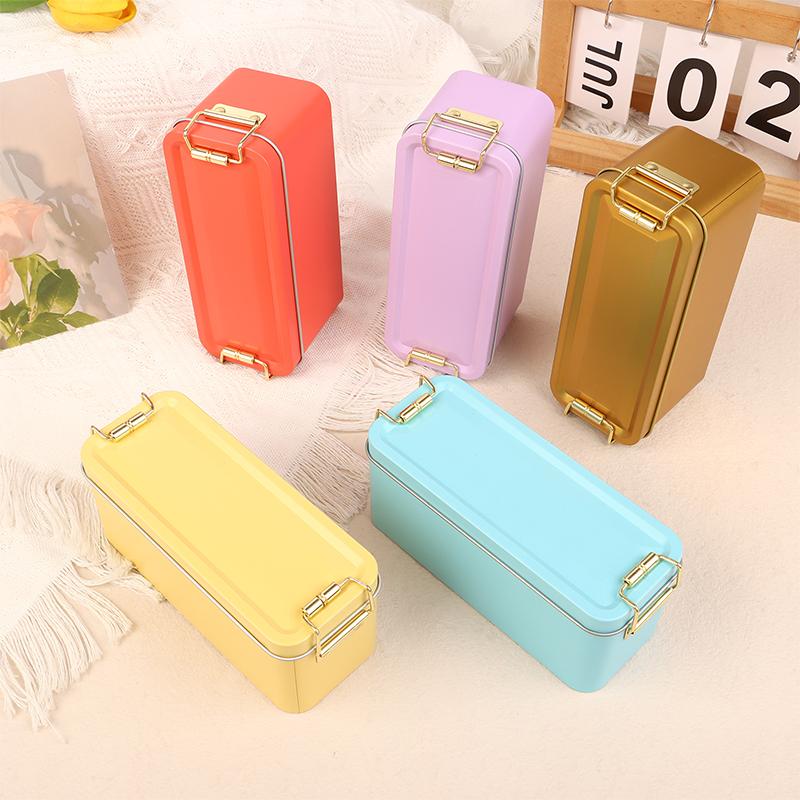 Old-Fashioned Rectangular Tinplate Box With Lid High Quality Metal Storage Box Cake Packaging Box Durable With Buckle Candy Box