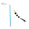 Interactive Cat Teaser Toy Retractable Rope Funny Cat Stick Teasing Wand with Bells Elastic Cord Kittens Chew-Proof Teaser Stick