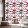 Colorful Owl Hearts Wallpaper for Living Room and Bedroom 50x1000