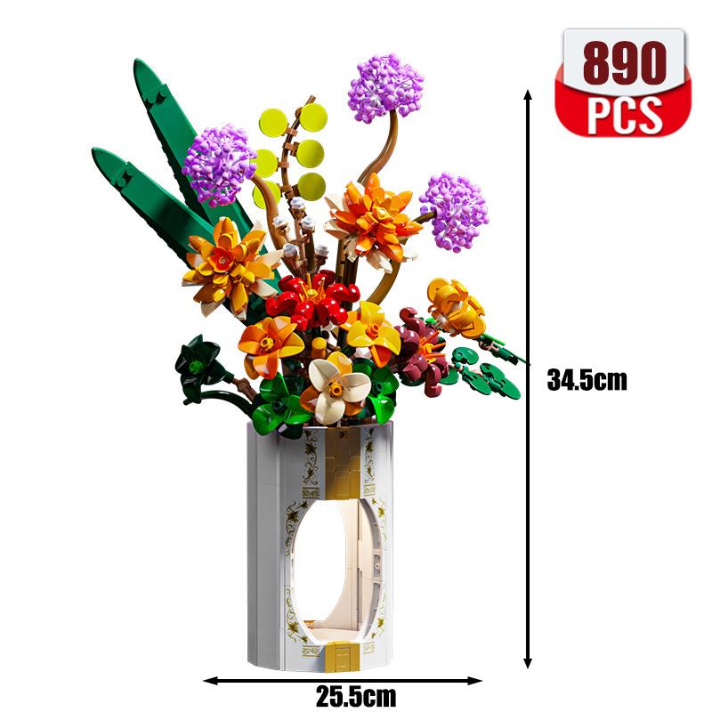

Креативный горшок с вечными цветами Роза Орхидея Посадка Конструктор Подсолнух Лотос Романтические цветы Кирпичики Игрушки Подарок на День святого Валентина