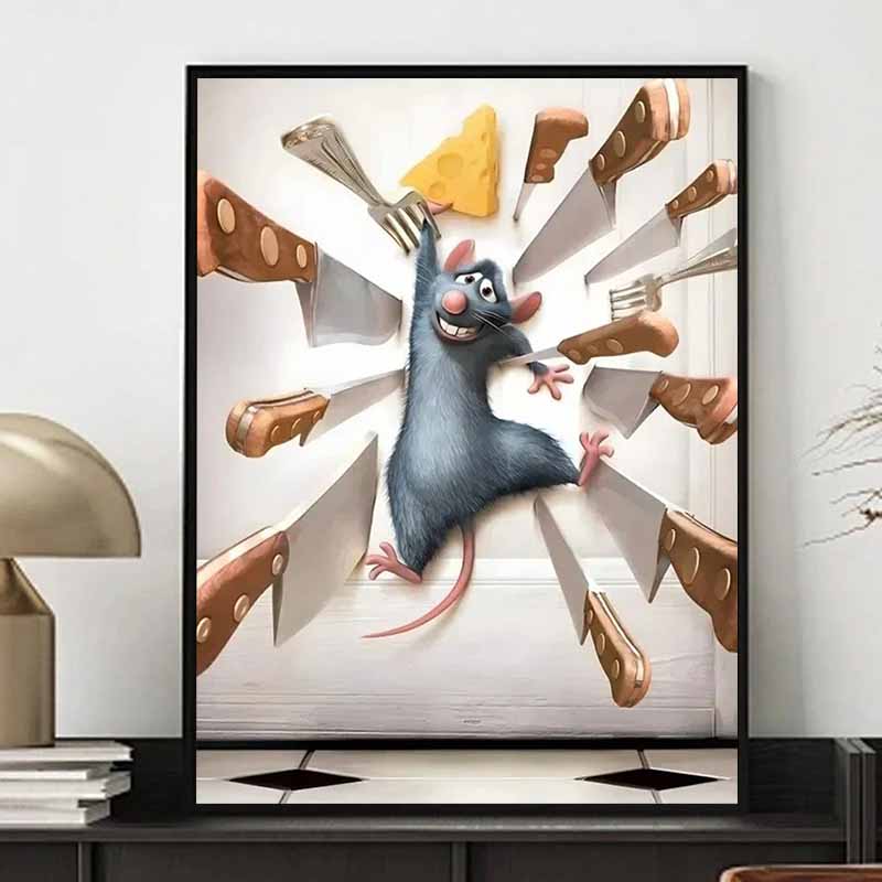 Disney Diamond Ratatouille Cheese Themed Artwork 5D Rhinestone Mosaic DIY Cross Stitch Gift Home Decor
